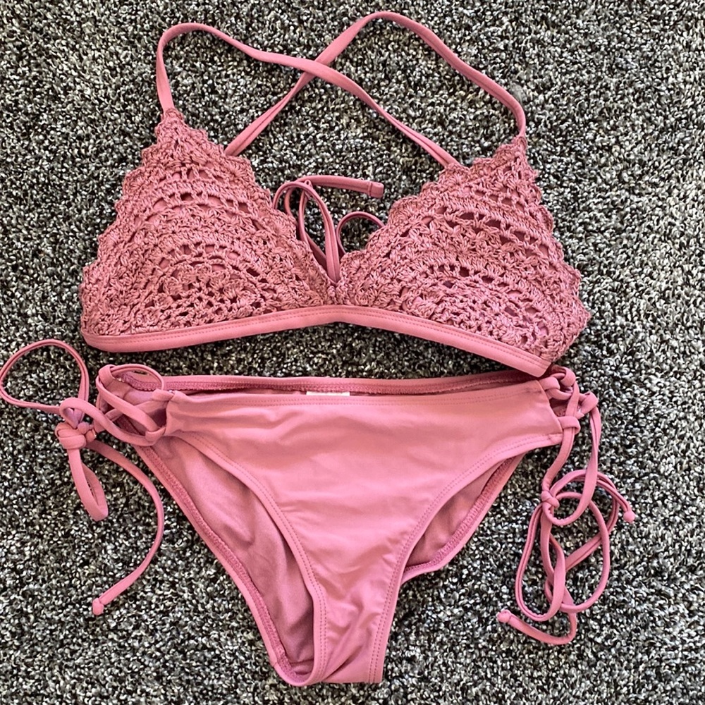 Crochet Bikini Top with bottoms
